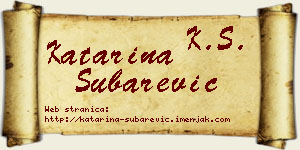 Katarina Šubarević vizit kartica